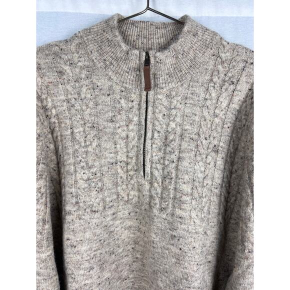 Frye and Co Sweater Mens Quarter Zip Pullover Cable Knit Grandpa Chunky Autumn - Picture 3 of 7